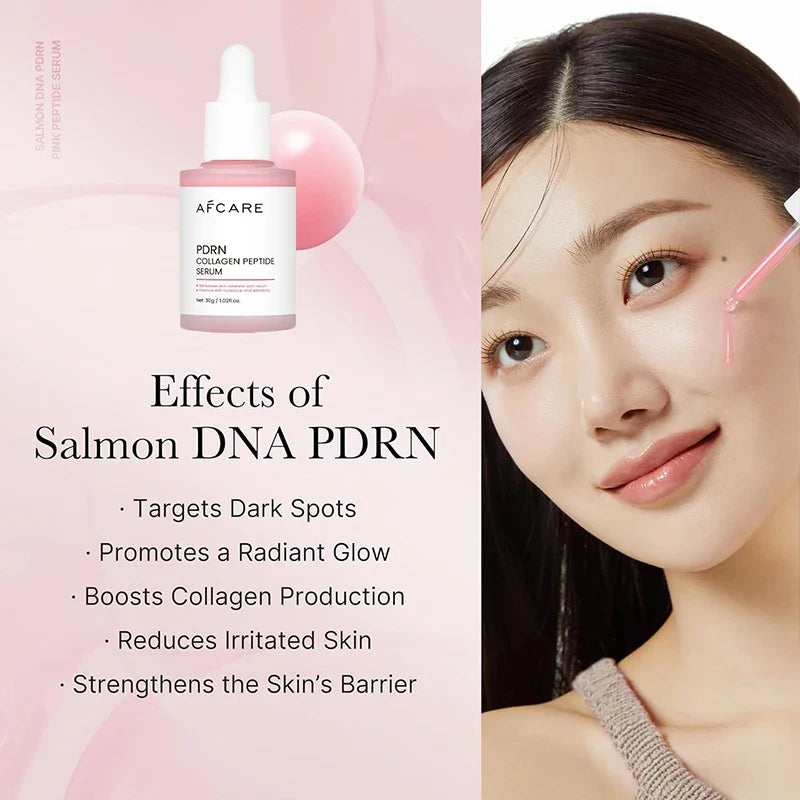 Collagen peptide serum pink bottle with Salmon DNA PDRN boosts dull skin elasticity on Tampa Home & Garden Store