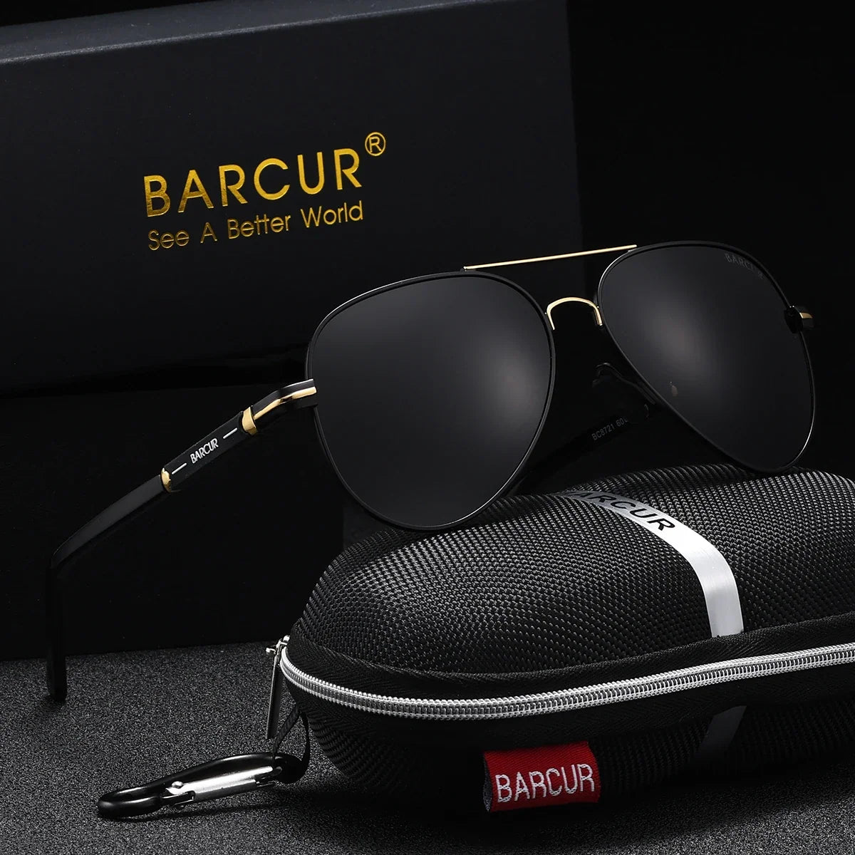 BARCUR oversized pilot sunglasses with mirrored TAC lenses and stainless steel frame on Tampa Home & Garden Store