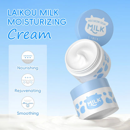 LAIKOU Milk Skincare Travel Kit with blue and white jars (serum, cream, cleanser) by Silcy Skin on Tampa Home & Garden Store