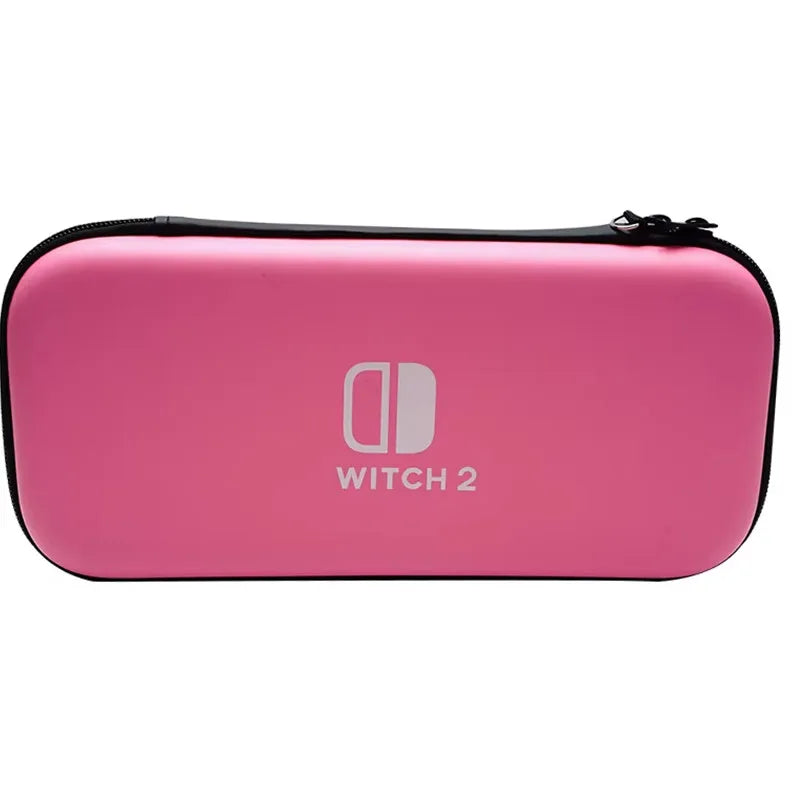 Pink Nintendo Switch 2 hard case travel bag with zipper, protective NS2 console cover on Tampa Home & Garden Store