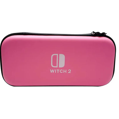 Pink Nintendo Switch 2 hard case travel bag with zipper, protective NS2 console cover on Tampa Home & Garden Store