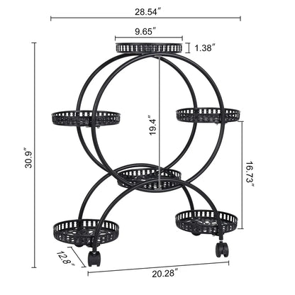 Heavy Metal Plant Stand With Lockable Wheels