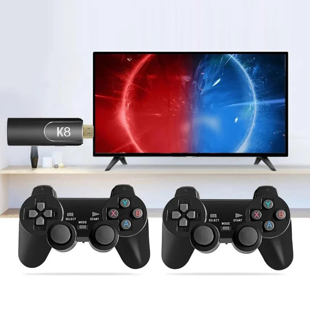 58000 Games console 256GB, 4K TV wireless gamepad, two black controllers K8 USB dongle on Tampa Home & Garden Store