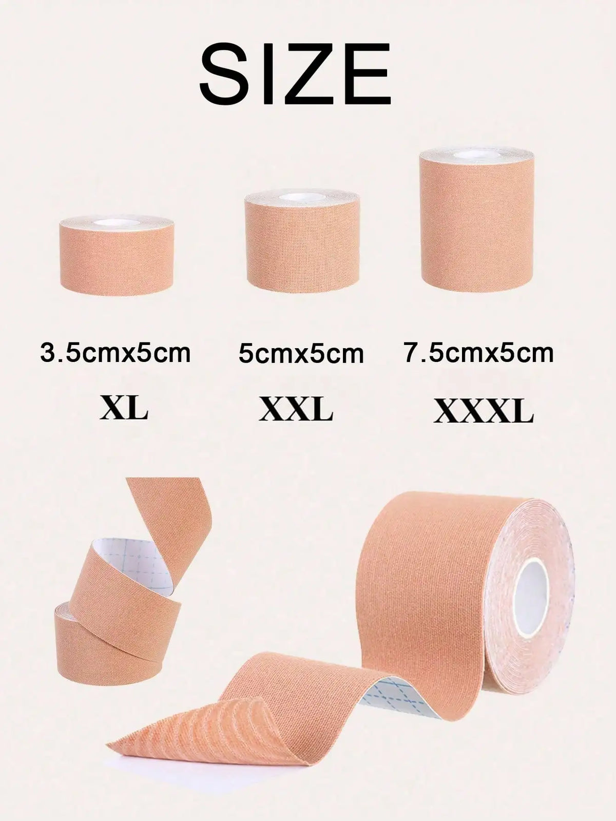 Silcy Skin Invisible Chest Lifting Patch peach tape in three rolls XL XXL XXXL on Tampa Home & Garden Store
