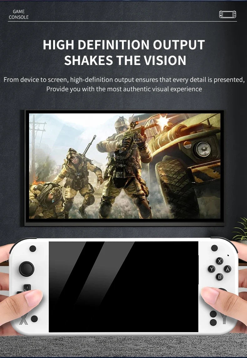 G90 Handheld Game Console by UpTrend Deals, white 7-inch display, 64GB retro arcade device on Tampa Home & Garden Store