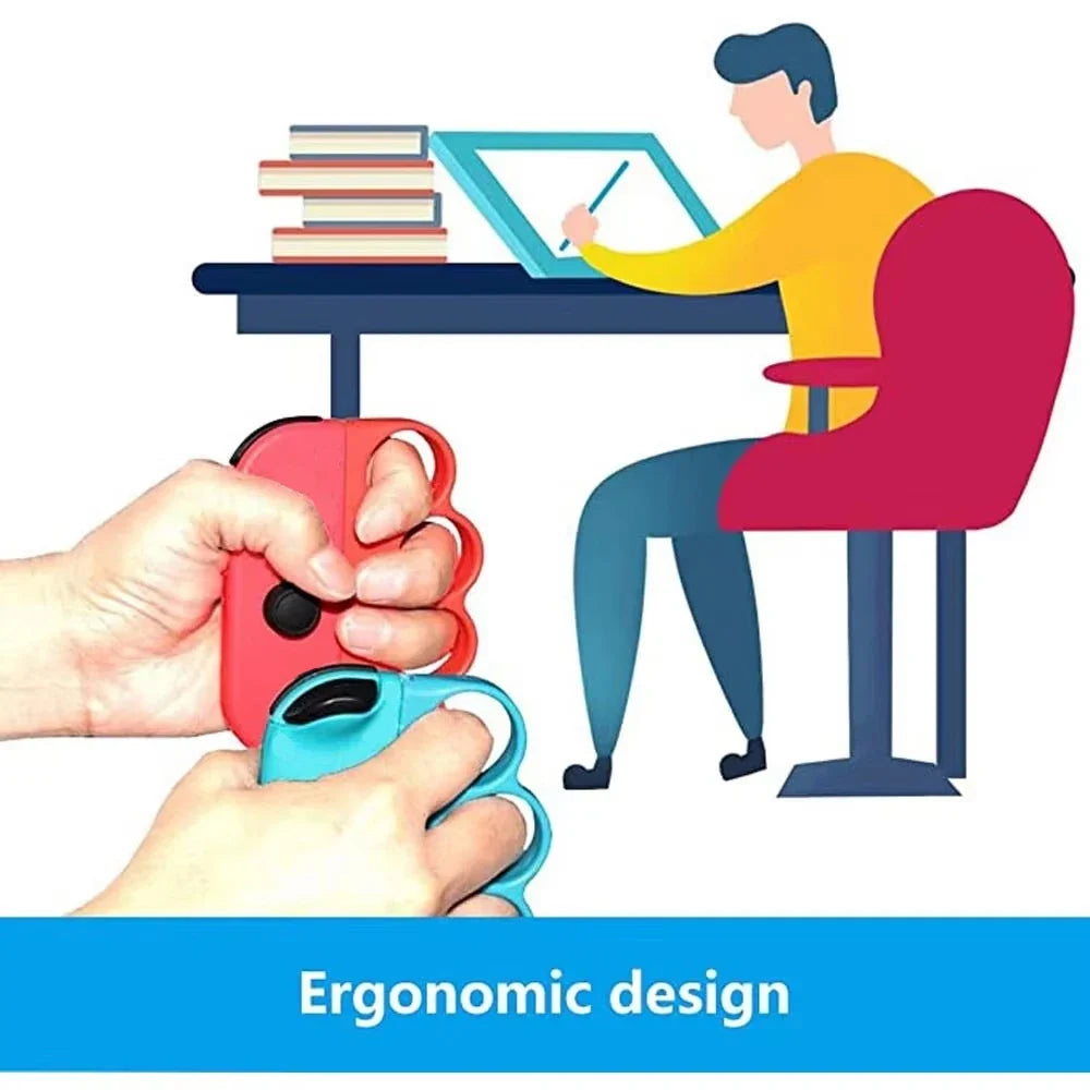 FLIPSTYLEZLLC ergonomic Switch Joy-Con controllers in red and teal, a pair held by hands on Tampa Home & Garden Store