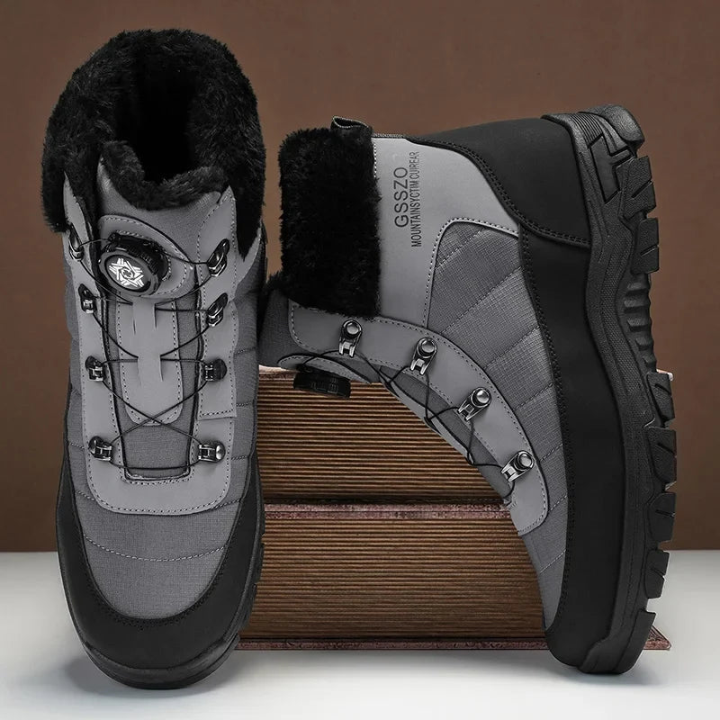 Mens Winter Snow Boots UpTrend Deals pair fur lining with metal lace hooks and rugged sole on Tampa Home & Garden Store.