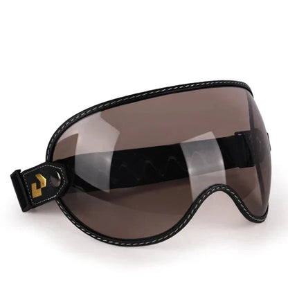 Motorcycle goggles AeroShield UV wind protection, brown lens, black stitched frame, BikerZoneZ on Tampa Home & Garden Store