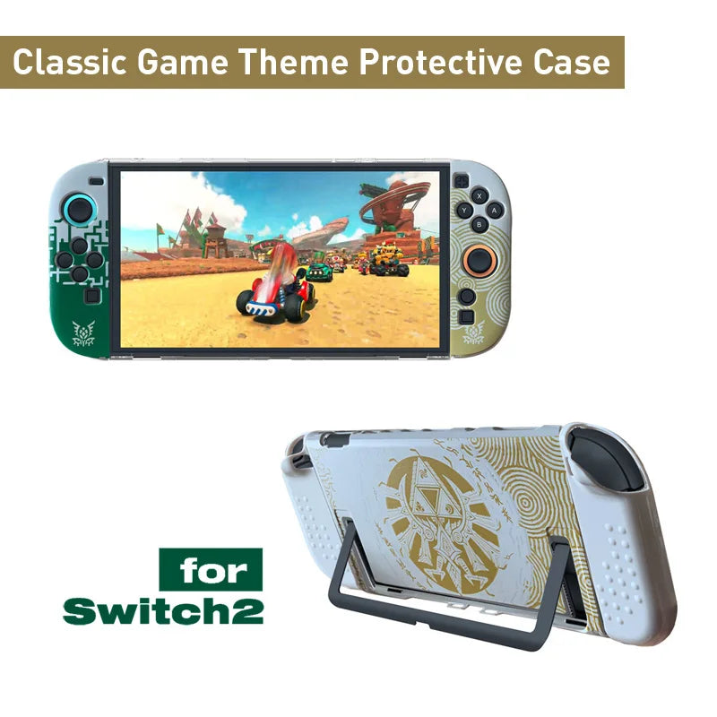 2025 Classic Storage Case for NS Switch 2 with protective shell; teal and beige JoyCon art on Tampa Home & Garden Store