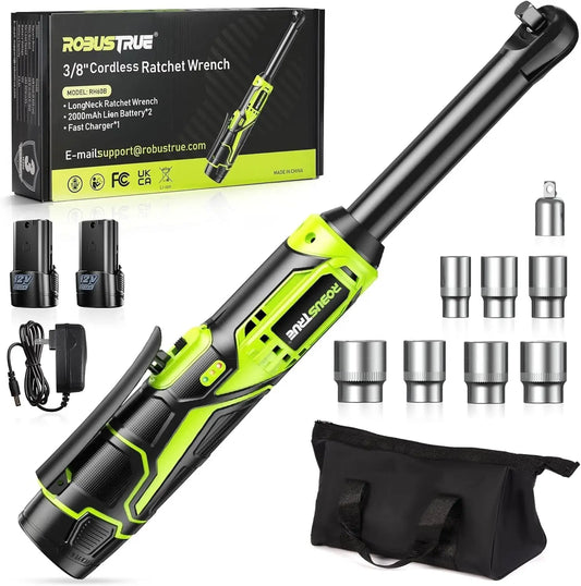 3/8 Inch Cordless Electric Ratchet Wrench Variable Speed 400RPM Extended - Tampa Home & Garden Store