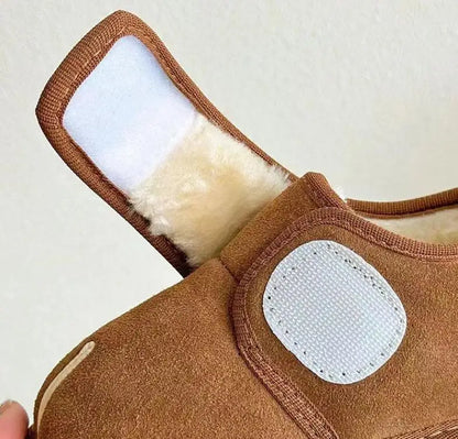 Kids Snow Boots brown suede with plush lining and anti-slip sole on Tampa Home & Garden Store