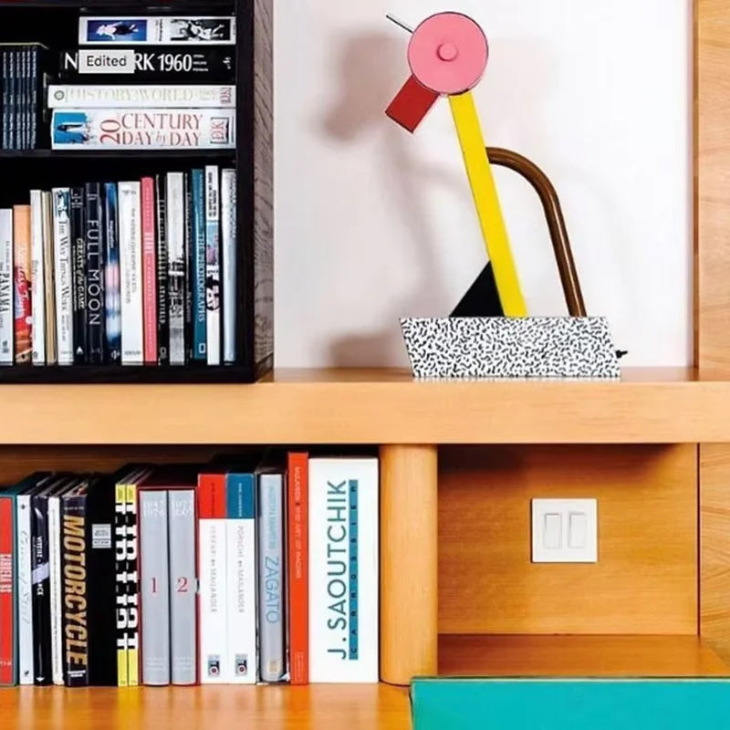 DecorBites Kids LED Table Lamp with pink circular head and yellow stem, Nordic desk decor on Tampa Home & Garden Store