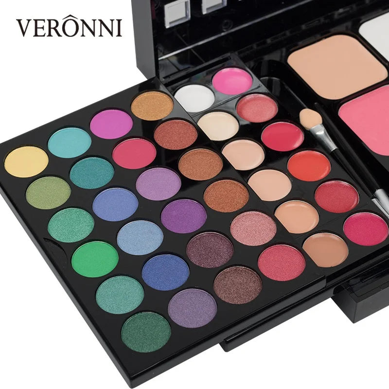 Veronni 40-color glitter eyeshadow palette with matte and shimmer shades in a black case on Tampa Home & Garden Store