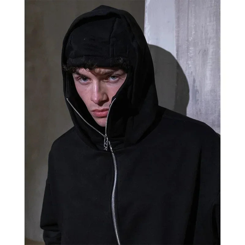 Men's Balaclava Zip Hoodie black hooded jacket with front zipper UpTrend Deals on Tampa Home & Garden Store