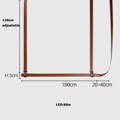 DecorBites LED Art Deco Chandelier wooden brown frame with adjustable height 180cm wide 86W LED on Tampa Home & Garden Store