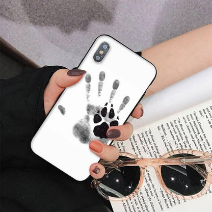 Stevvex dog paw print iPhone case, white with black paw design, fits iPhone models on Tampa Home & Garden Store