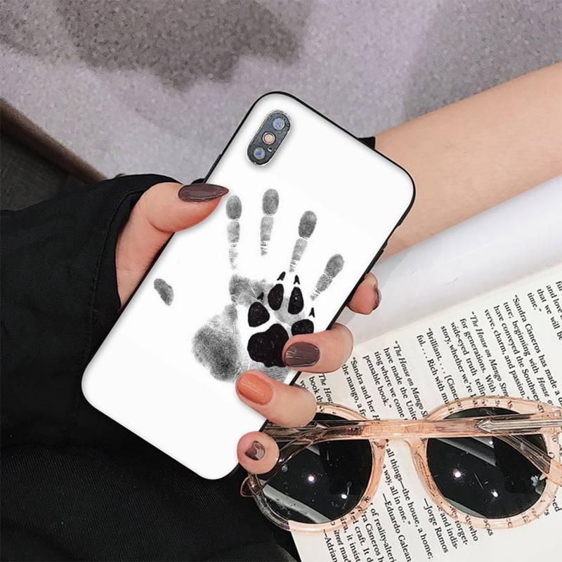 Dog paw print iPhone case white with black paw design on Tampa Home & Garden Store