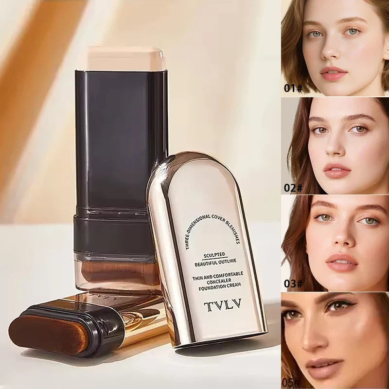 TVLV Skin Tint Stick concealer by Silcy Skin in a sleek metallic silver bottle with brush on Tampa Home & Garden Store
