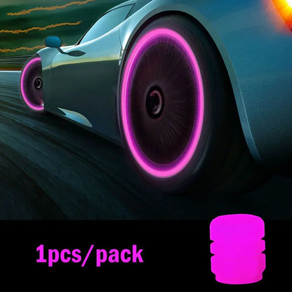 Luminous valve stem caps by BikerZoneZ, pink glow dustproof valvecaps for tires, 1pcs/pack on Tampa Home & Garden Store