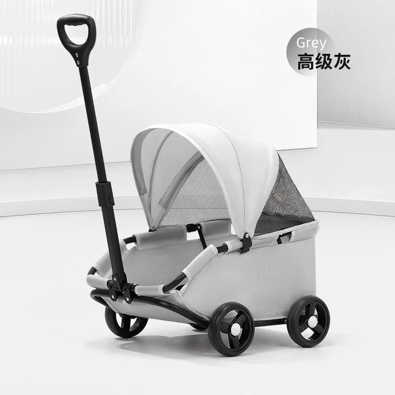 Pet Zen 4-Wheel Dog Stroller grey with sunshade canopy on Tampa Home & Garden Store