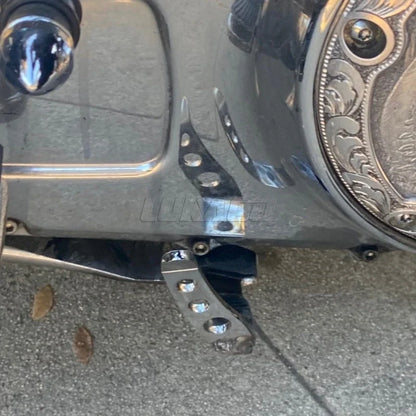 Stand Connector motorcycle bracket with perforated holes in black metal near engine on Tampa Home & Garden Store