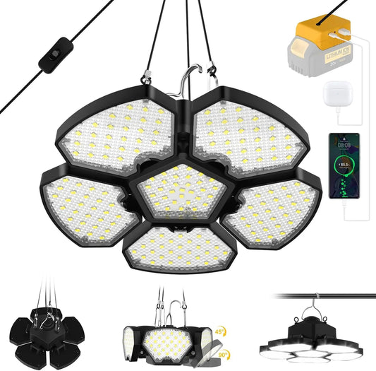 Battery Operated LED Work Light 20V Outdoor Camping Garage Emergency Floodlight - Tampa Home & Garden Store