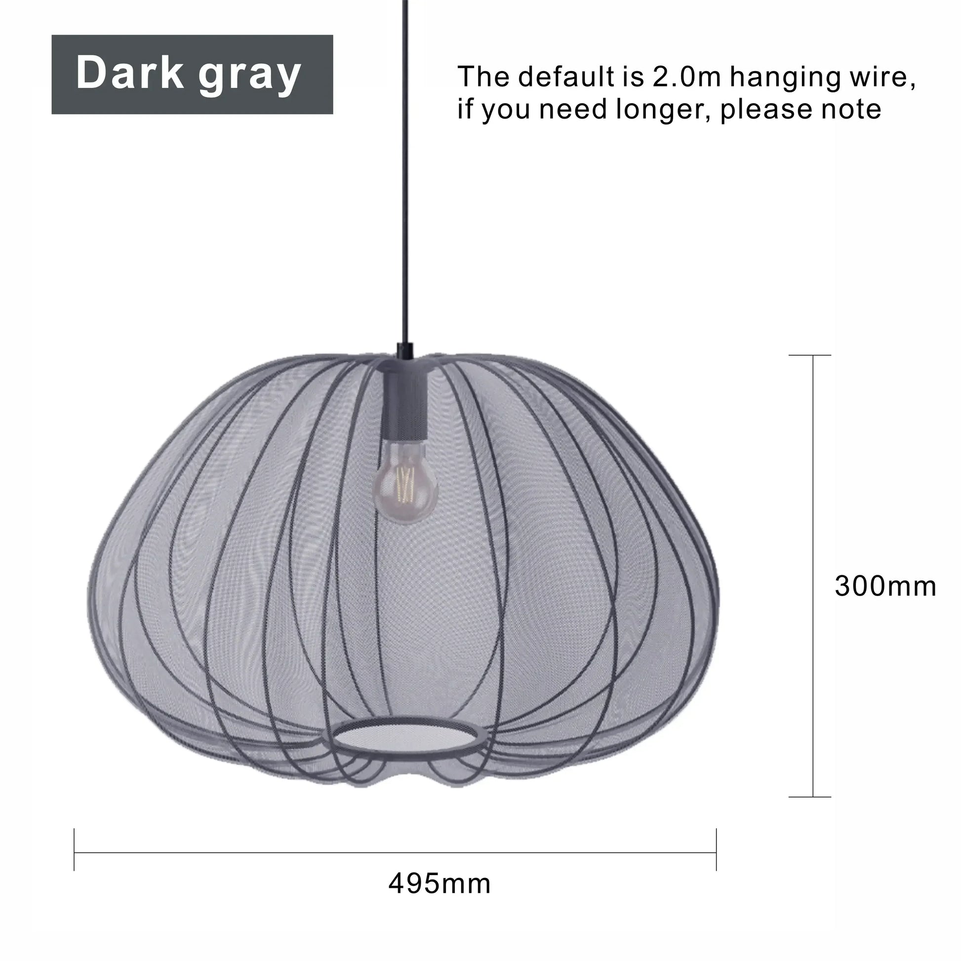 DecorBites LED Art Chandelier pendant light with dark gray wire-mesh shade on Tampa Home & Garden Store