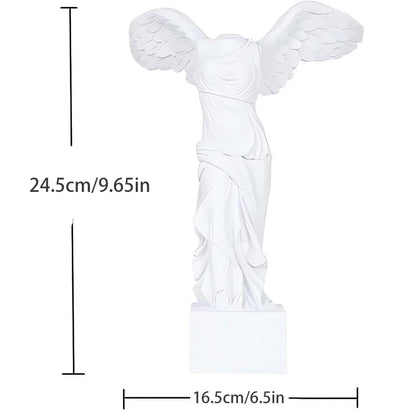 Winged Victory Goddess statue in white resin by Perfecsy for decor on Tampa Home & Garden Store