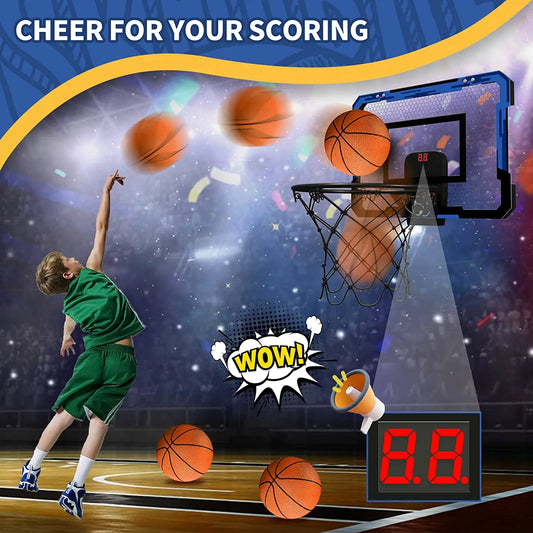 Ring basketball hoop wall-mounted mini training set for kids with blue backboard and scorer on Tampa Home & Garden Store
