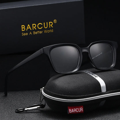 BARCUR square reading glasses in a black matte frame with blue light blocking lenses on Tampa Home & Garden Store