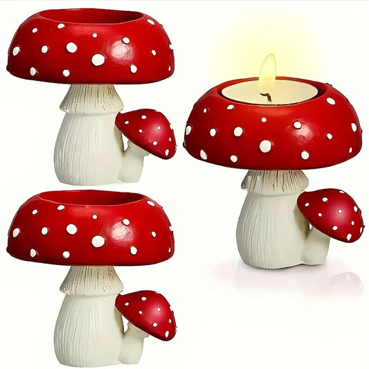 Small Mushroom Candle Holder Decorative Tea Light Home Ornament Craft Decoration - Tampa Home & Garden Store