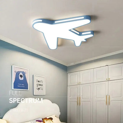 DecorBites Kids Room Ceiling Lamp airplane design, white LED full-spectrum eye protection on Tampa Home & Garden Store