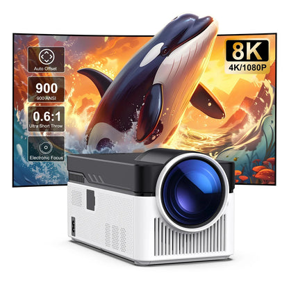 Projector short throw 1080P UpTrend Deals, white body, blue lens, Android WiFi Bluetooth on Tampa Home & Garden Store