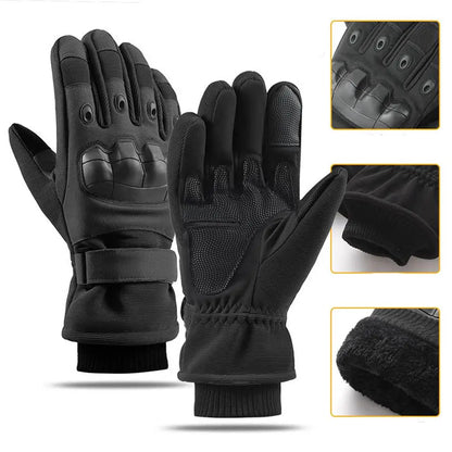 Winter windproof gloves Black knuckle padding strap closure BikerZoneZ on Tampa Home & Garden Store