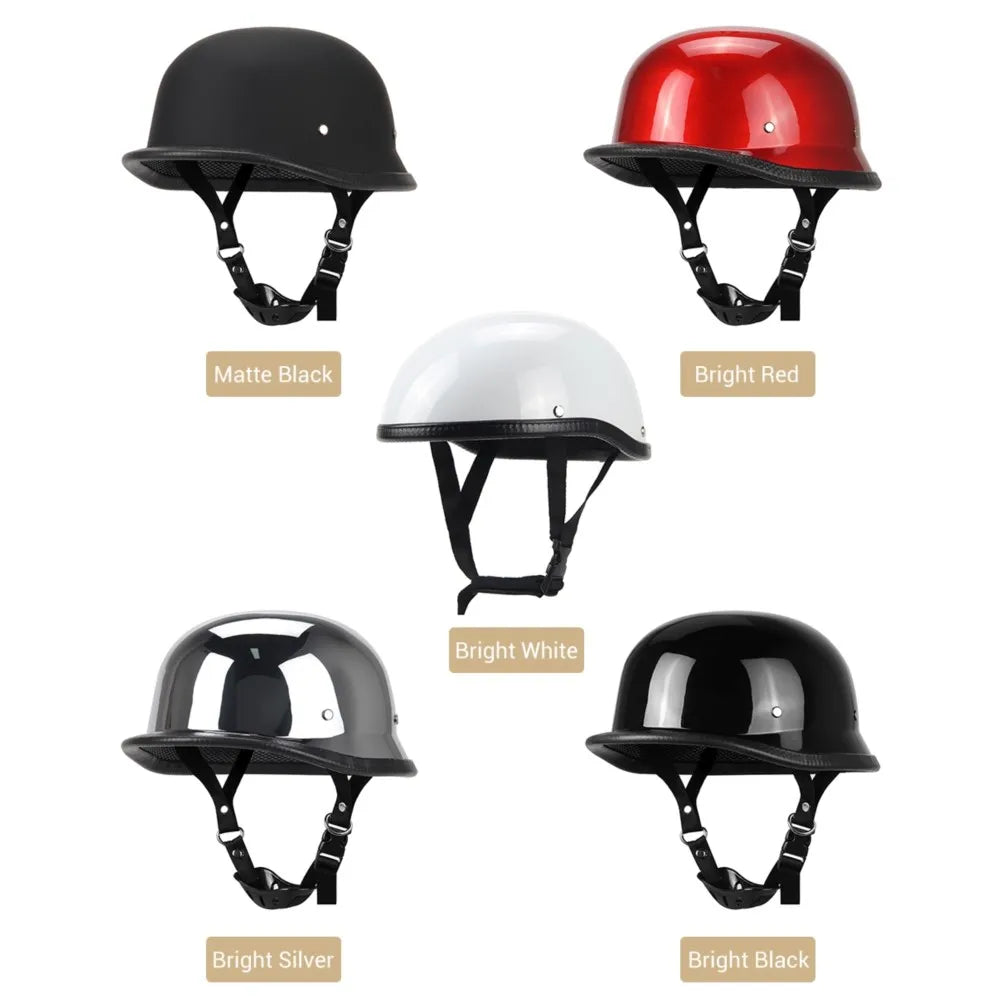 DOT Certification Half Helmet Retro Motorcycle in multiple color options on Tampa Home & Garden Store