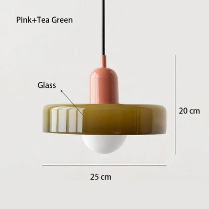 Nordic Bauhaus Glass Chandelier – Retro Dining Room Pendant Light for Living Room