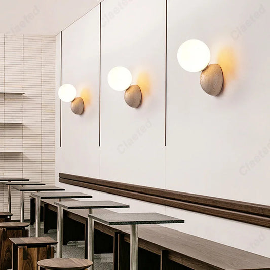Creative Retro LED Cream Wind Tunnel Stone Lamp wall sconce with warm globe light Perfecsy on Tampa Home & Garden Store