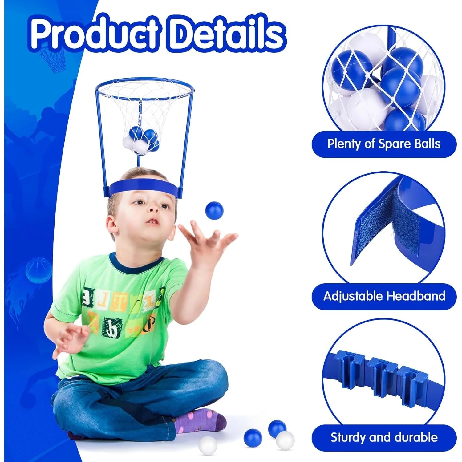 2-pack head hoop basketball game with adjustable headband and spare balls on Tampa Home & Garden Store