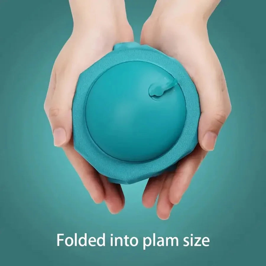 Portable inflatable neck pillow in teal flocking, palm-size travel cushion by UpTrend Deals on Tampa Home & Garden Store