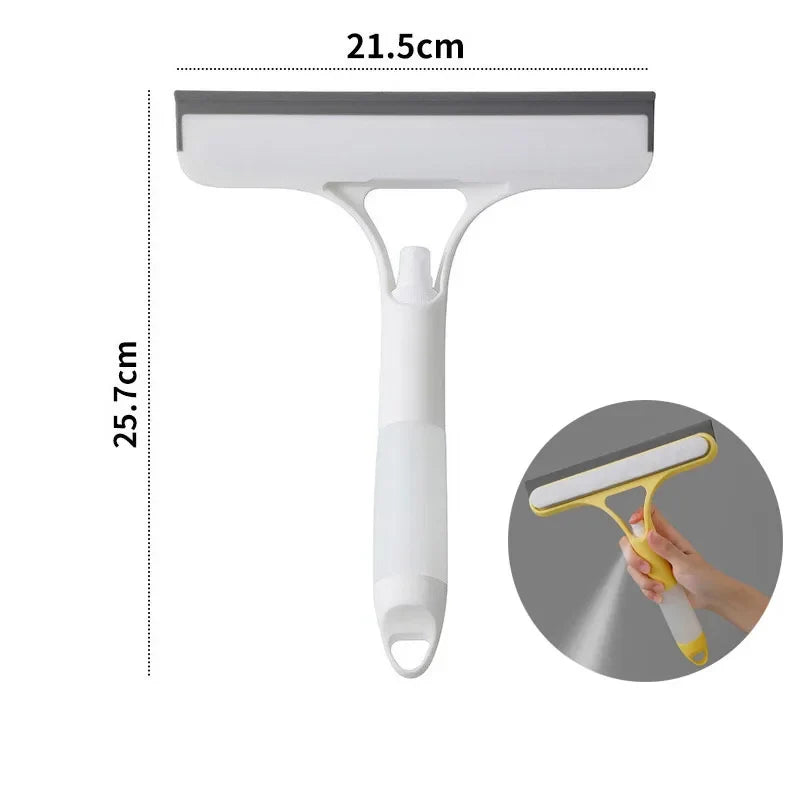 3-in-1 Window Cleaning Squeegee with Spray Bottle & Microfiber Scrubber white handle gray blade on Tampa Home & Garden Store