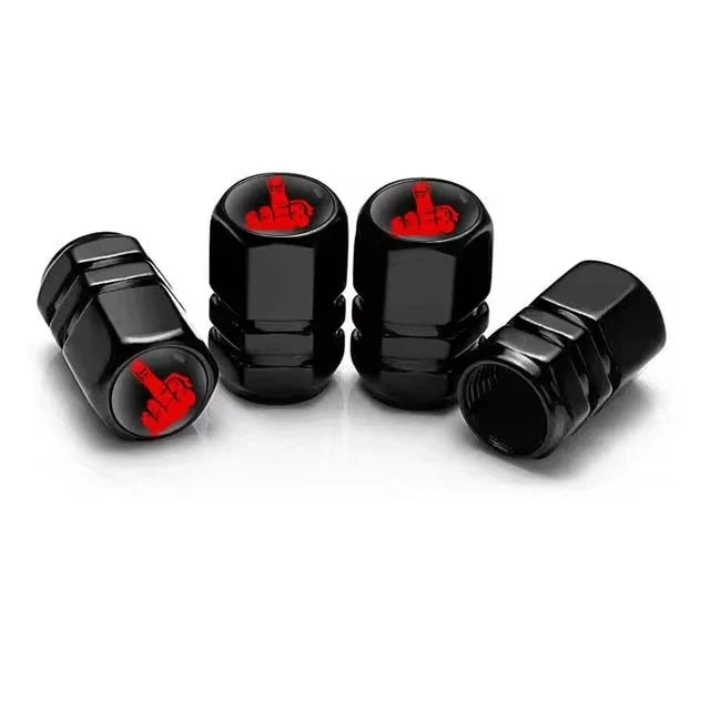 Valve stem caps set of 4, aluminium, black, by BikerZoneZ on Tampa Home & Garden Store