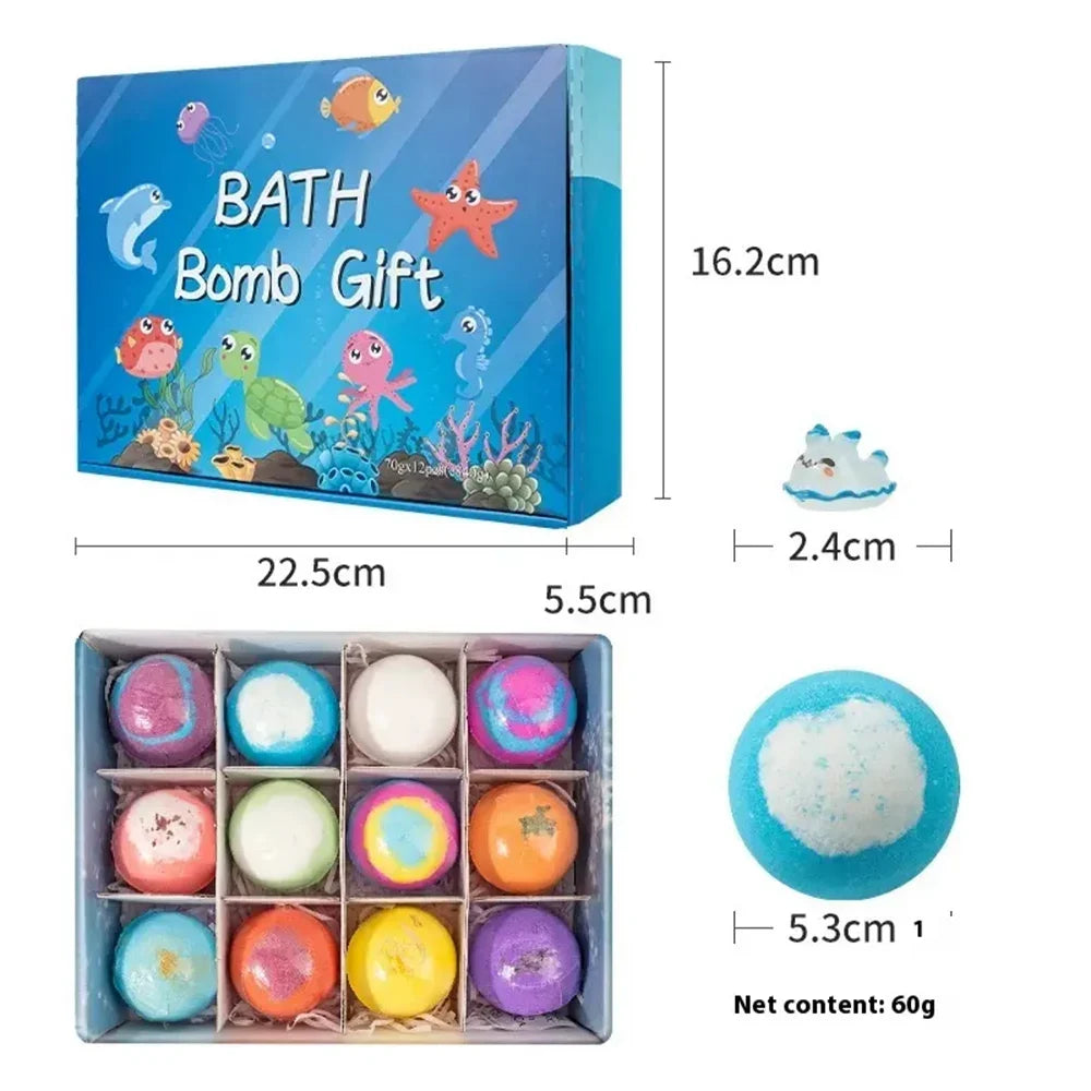 Silcy Skin Kids Ocean Bath Salt Set 12-pack with surprise toys, organic safe bubble bath bombs on Tampa Home & Garden Store