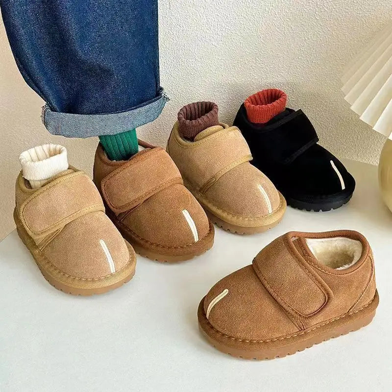 Kids Winter Snow Boots UpTrend Deals, plush faux suede, anti-slip sole tan boot set on Tampa Home & Garden Store