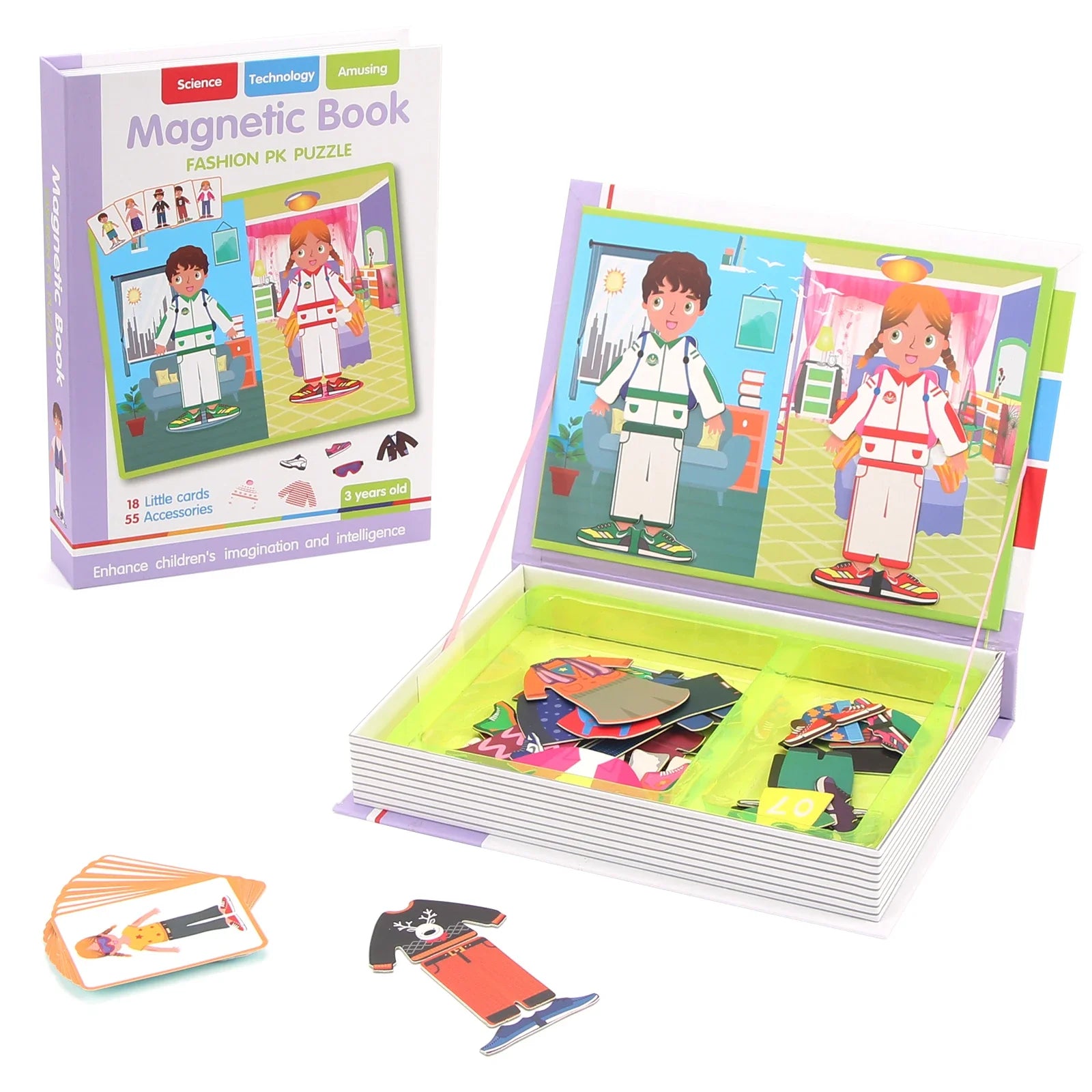Perfecsy magnetic 3D puzzle book for kids with astronaut outfits and colorful accessories on Tampa Home & Garden Store