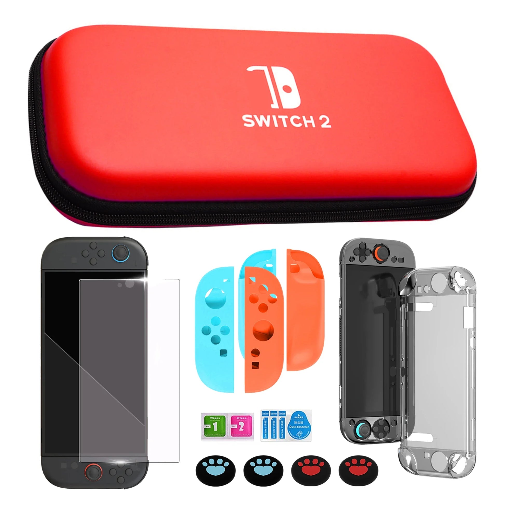 Hard shell carrying case for Nintendo Switch 2 by FLIPSTYLEZLLC, red, shockproof travel case on Tampa Home & Garden Store