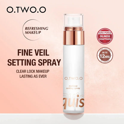 O.TWO.O makeup setting spray bottle with white body and rose-gold cap, Silcy Skin on Tampa Home & Garden Store