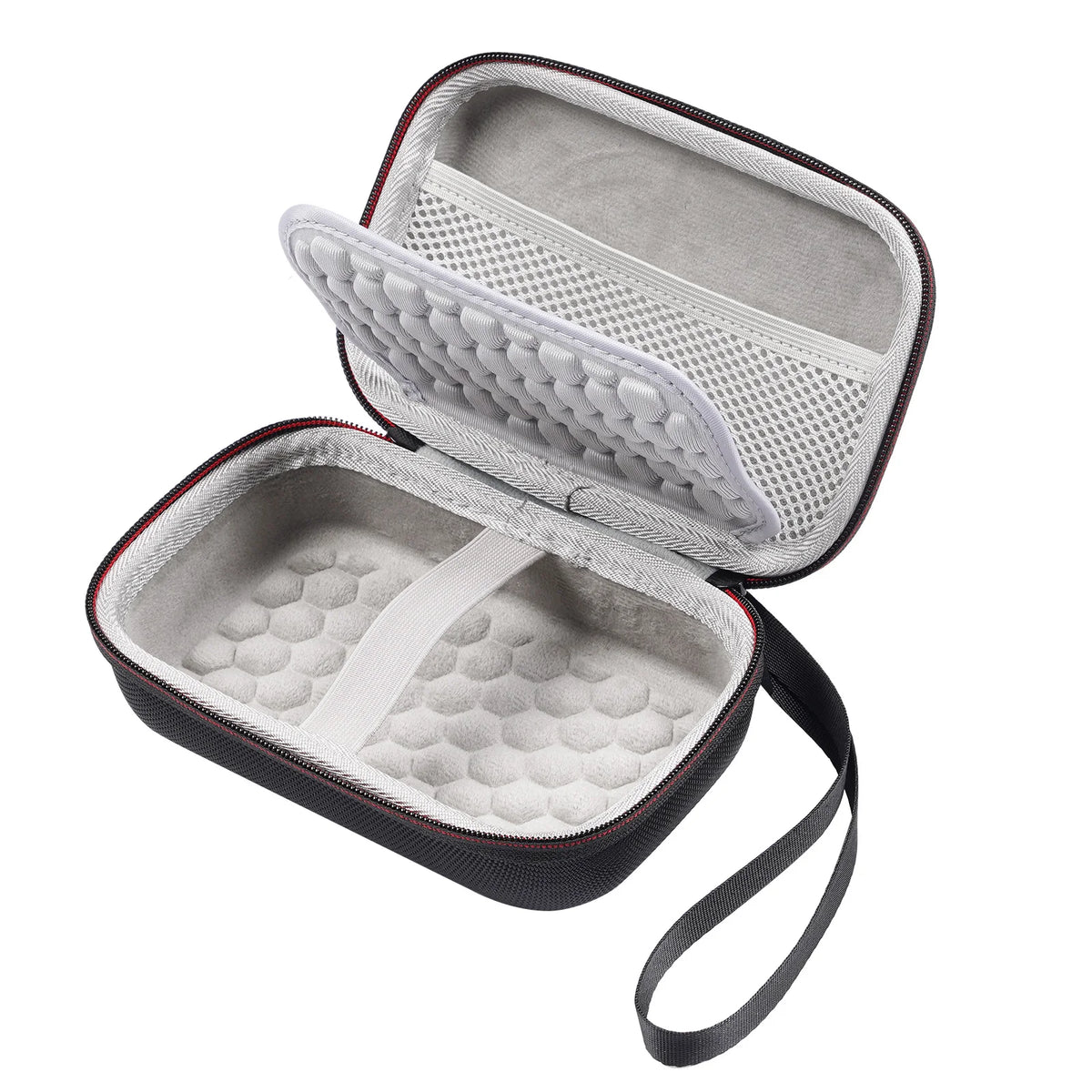 Hard-shell travel case for Anbernic RG40XXV handheld console; gray interior, foam padding, mesh pocket on Tampa Home & Garden Store