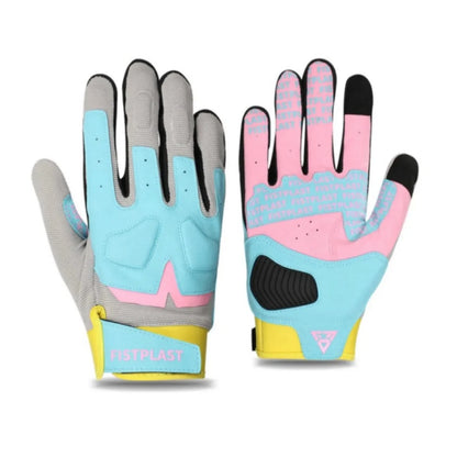 Motorcycle gloves BikerZoneZ pink/blue anti-collision, breathable, non-slip, touchscreen pair on Tampa Home & Garden Store