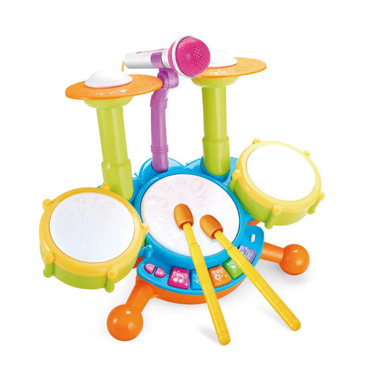 Toddler Drum Set with Microphone Kids Musical Toy 1-3 Years Lights - Tampa Home & Garden Store