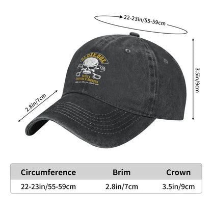Vintage BSA Chopper Baseball Cap by BikerZoneZ, black washed cotton with skull patch, 22–23in on Tampa Home & Garden Store